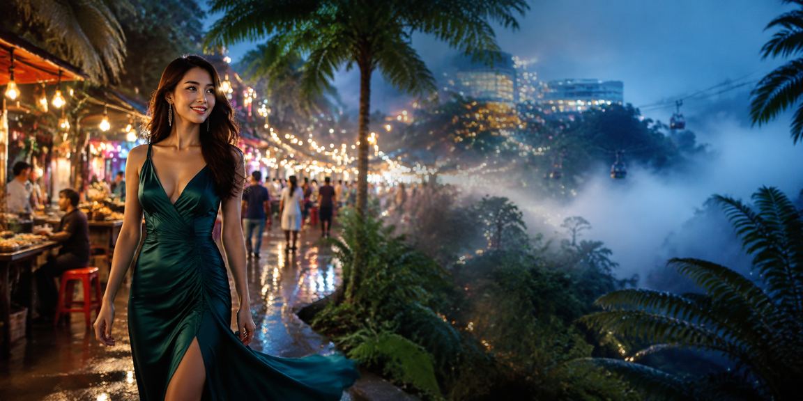 Suasana permainan popular di Genting Highlands bergaya Melayu moden